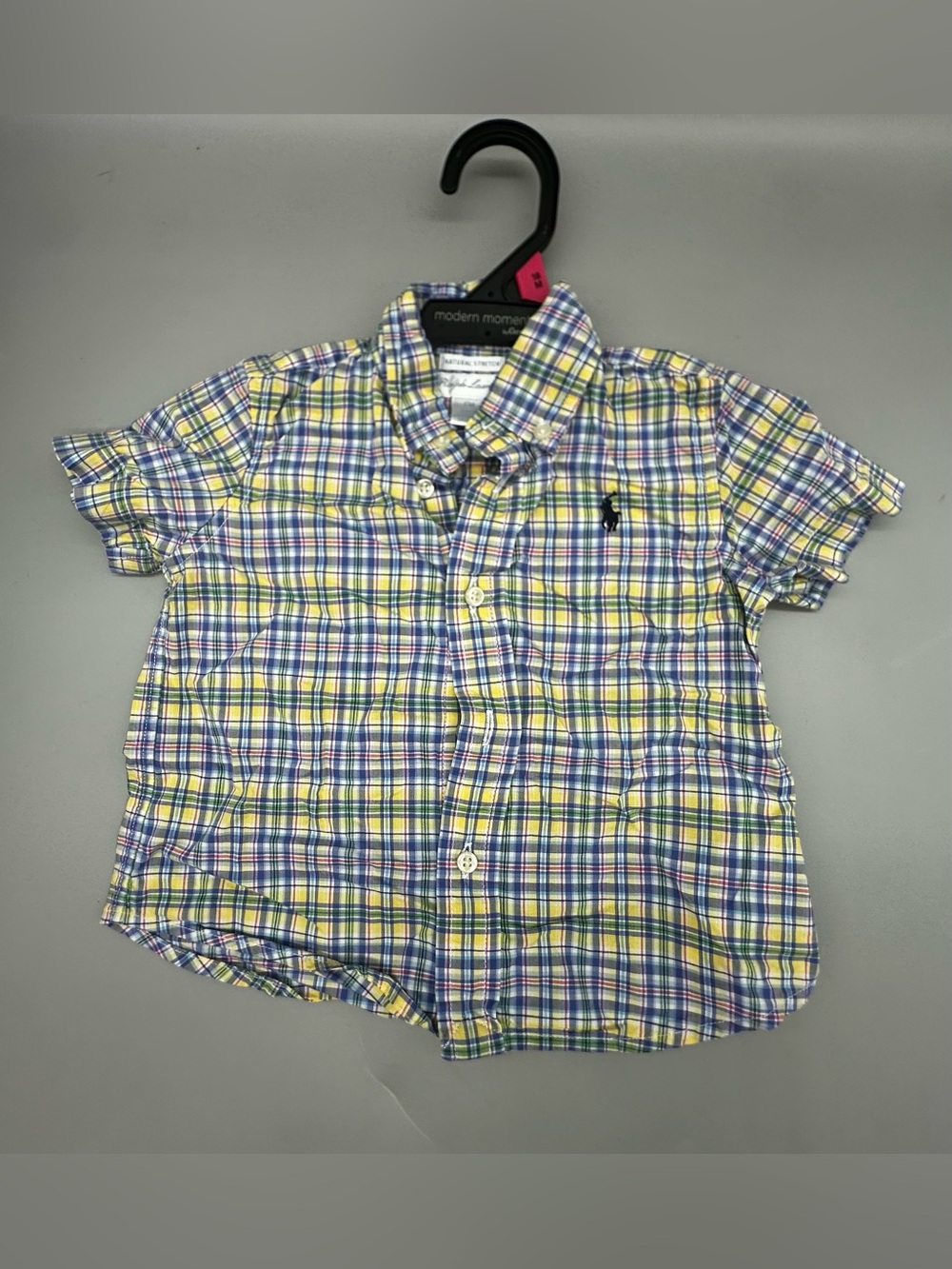 Ralph Lauren infant boys' short-sleeve plaid button-down shirt